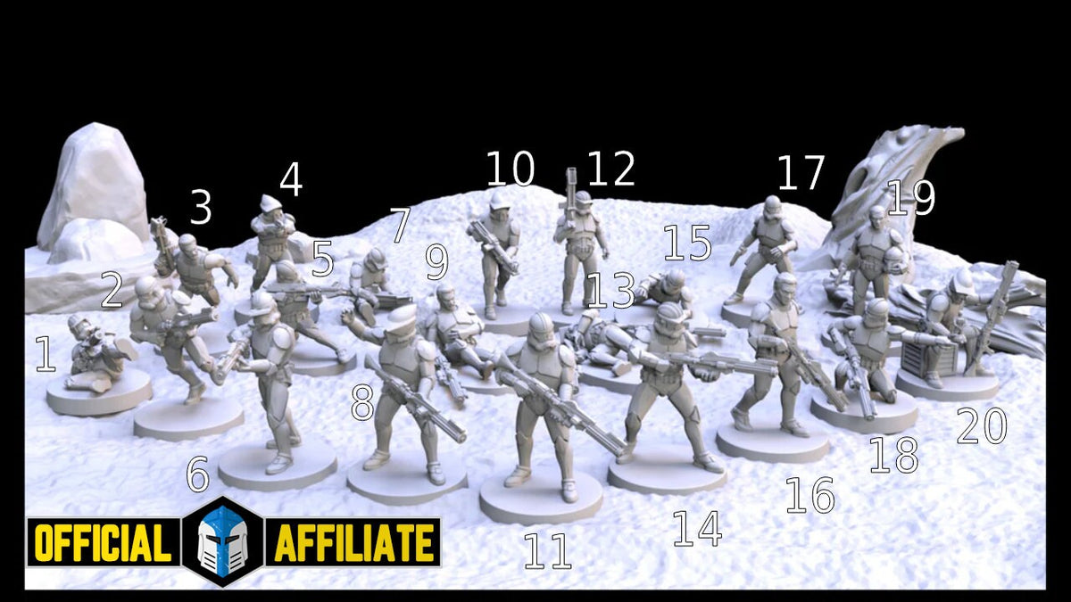 Clone Trooper Assault Miniature Wargame Figures for Table Top