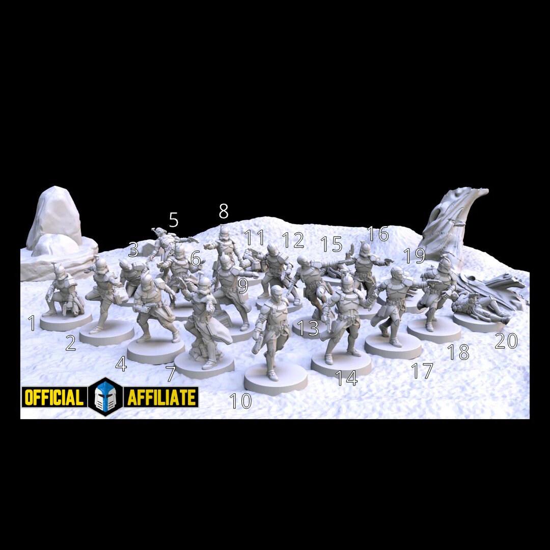 Clone Trooper Officer Miniature Wargame Figures for Table Top