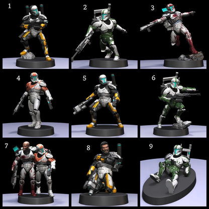 Republic Clone Commando Miniature Wargame Figures for Table Top